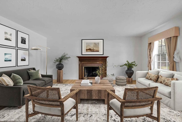 26W266 Tomahawk Dr, Wheaton, IL 60189 - living area with a fireplace and wood finished floors