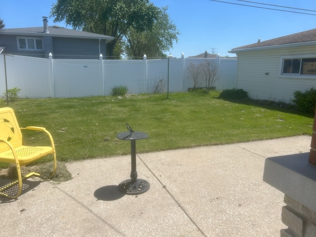 view of yard with a patio area