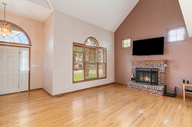 1918 Clement St, Crest Hill, IL 60403 - interior space with wood finished floors, a wealth of natural light, and high vaulted ceiling