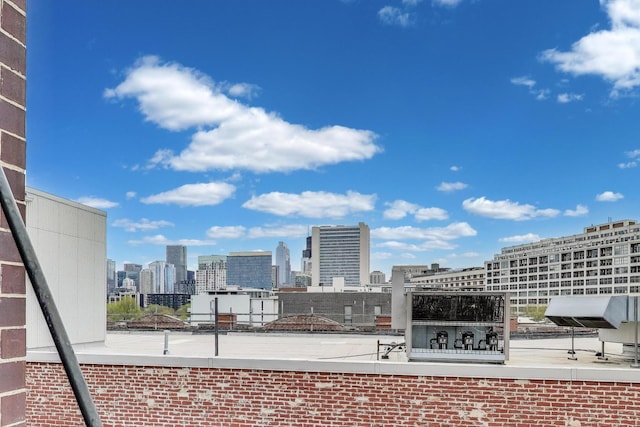view of patio / terrace featuring a view of city