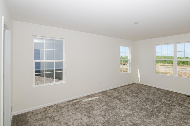 carpeted empty room with baseboards