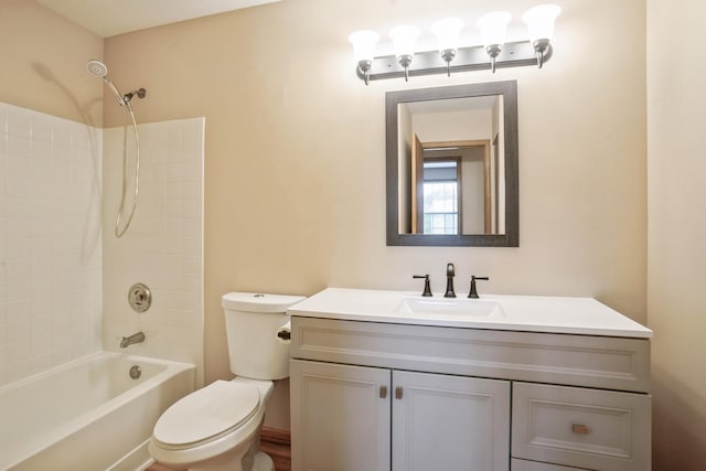 1326 Narragansett Dr, Carol Stream, IL 60188 - bathroom with toilet, vanity, and shower / washtub combination