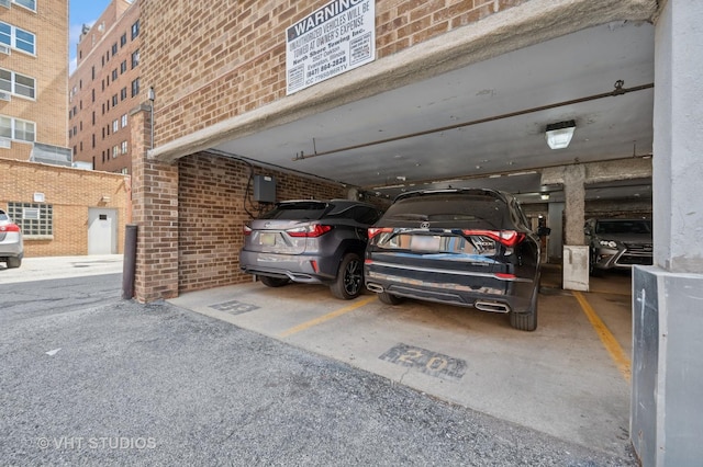 view of parking garage