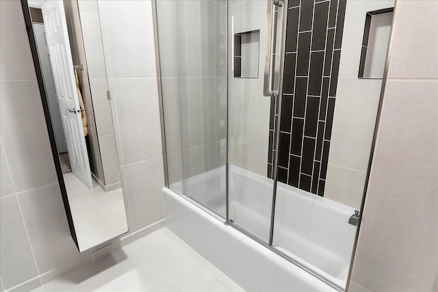 436 Yorktown Ct, Aurora, IL 60504 - bathroom with shower / bath combination with glass door and tile patterned flooring