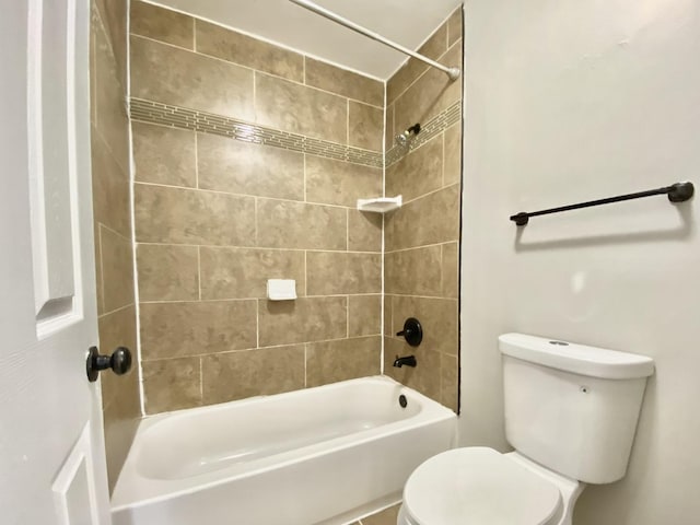 full bathroom with toilet and shower / bath combination