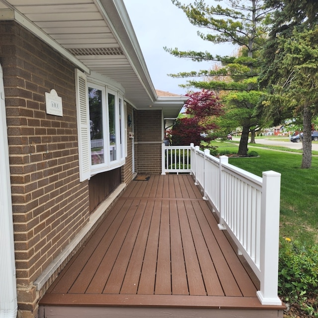 5900 W 110th St, Chicago Ridge, IL 60415 - wooden terrace with covered porch and a yard