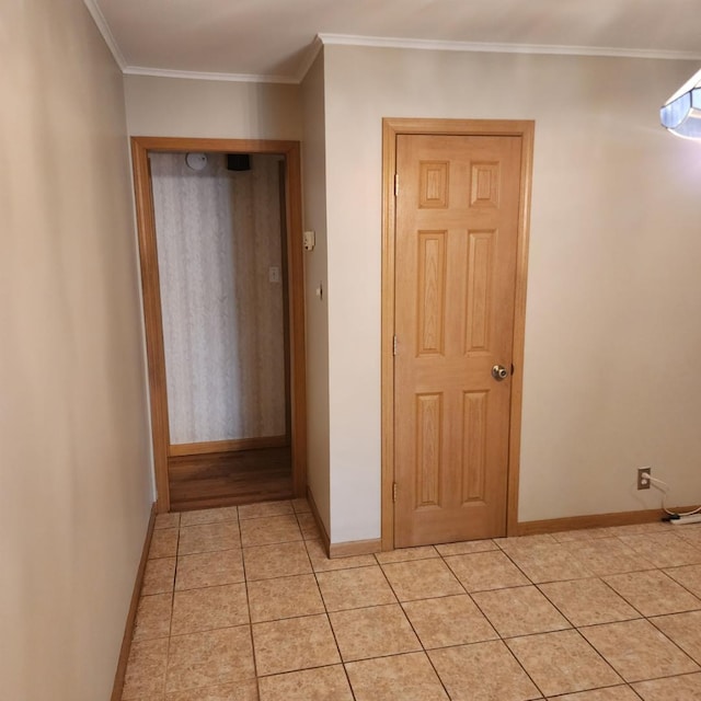 5900 W 110th St, Chicago Ridge, IL 60415 - corridor featuring baseboards, ornamental molding, and light tile patterned flooring