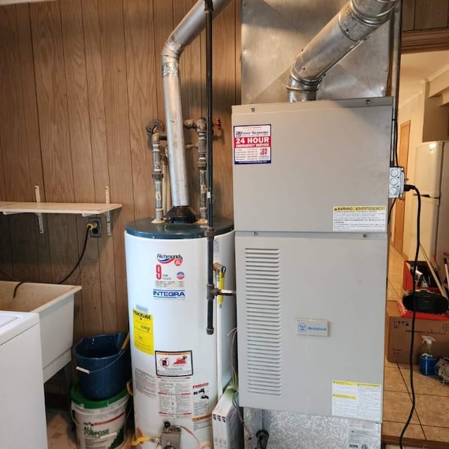 5900 W 110th St, Chicago Ridge, IL 60415 - utility room with heating unit and gas water heater