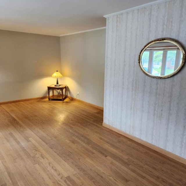 5900 W 110th St, Chicago Ridge, IL 60415 - empty room featuring ornamental molding, baseboards, and wood finished floors