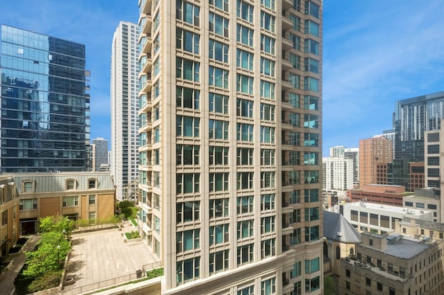 view of building exterior with a view of city