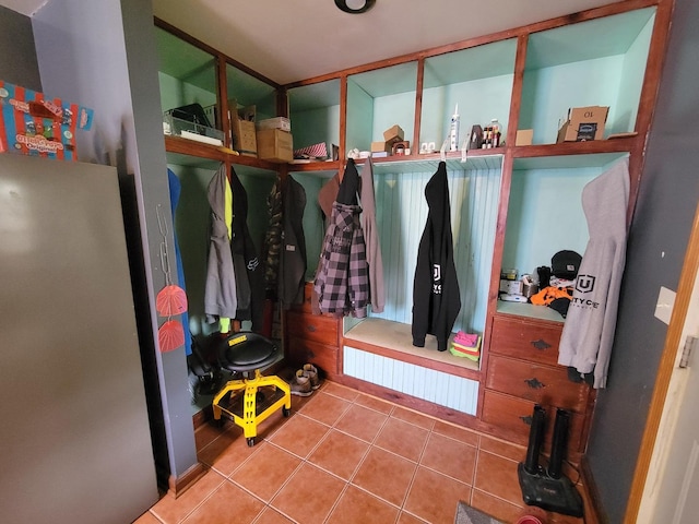 mudroom with tile patterned flooring