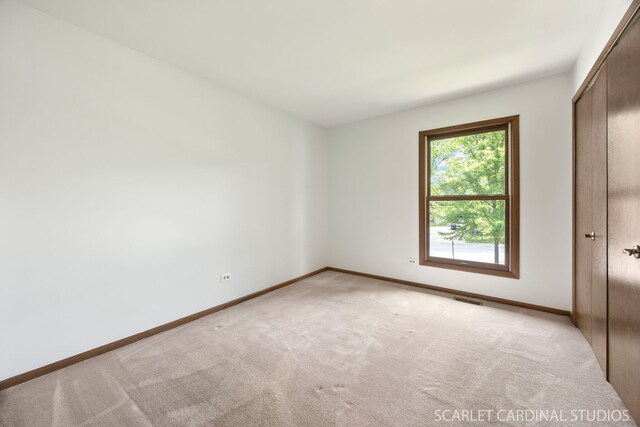 6540 Terrace Dr, Downers Grove, IL 60516 - unfurnished bedroom with light colored carpet, baseboards, and a closet