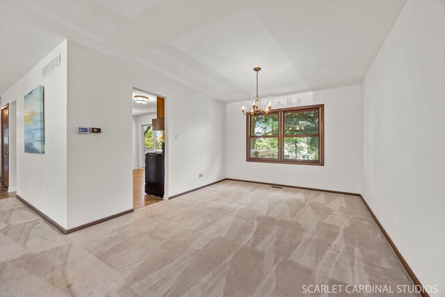6540 Terrace Dr, Downers Grove, IL 60516 - carpeted spare room with a chandelier and baseboards