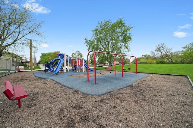 communal playground with a yard