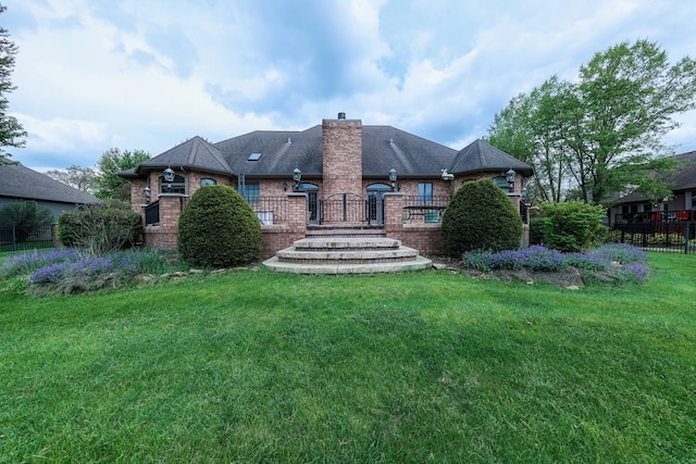 2835 N Bulrush Ct, Coal City, IL 60416 - rear view of house with brick siding and a chimney