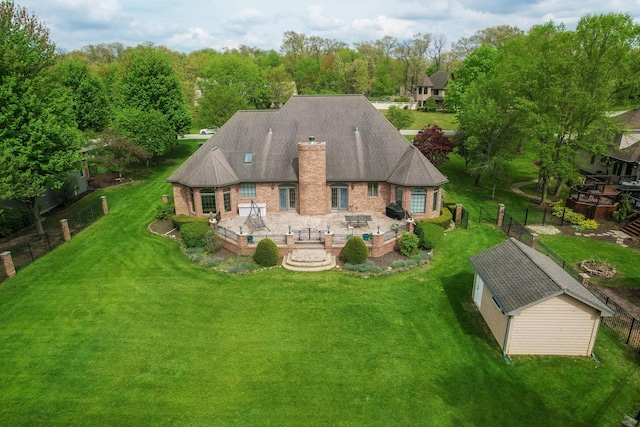 2835 N Bulrush Ct, Coal City, IL 60416 - back of property with a chimney and brick siding