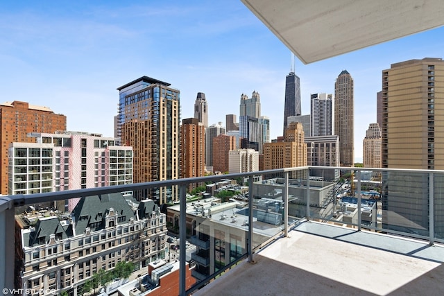 balcony with a city view