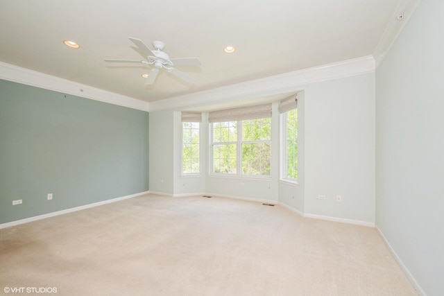 14112 Redmond Dr, Huntley, IL 60142 - empty room with crown molding, light carpet, and baseboards