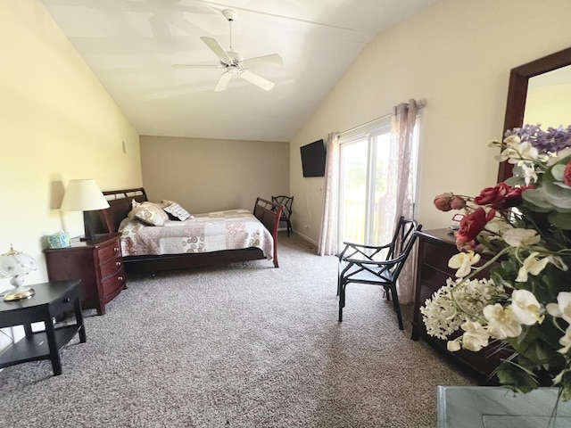 4508 Mccauley Rd, Woodstock, IL 60098 - bedroom featuring vaulted ceiling, carpet floors, and ceiling fan