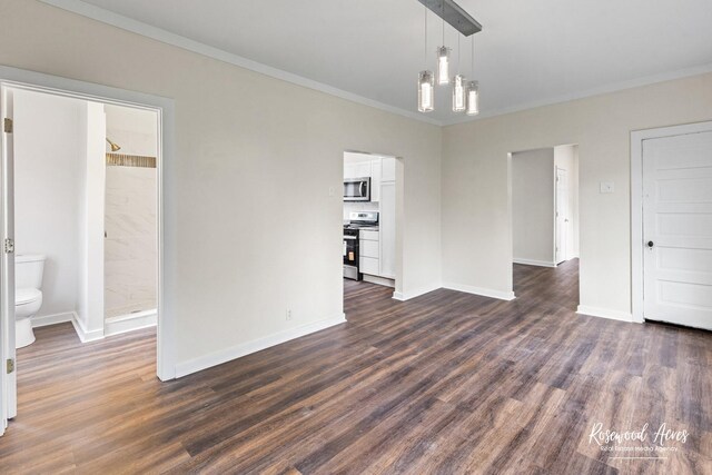 837 S 4th Ave, Kankakee, IL 60901 - unfurnished room with dark wood finished floors and ornamental molding