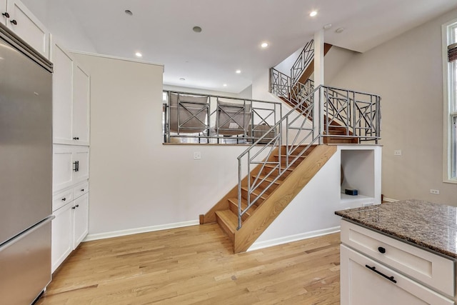 1214 N Marion Ct Unit A, Chicago, IL 60622 - stairs featuring wood finished floors and recessed lighting