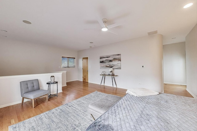 1214 N Marion Ct Unit A, Chicago, IL 60622 - living area featuring wood finished floors and ceiling fan