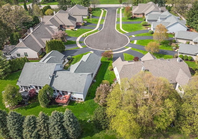drone / aerial view with a residential view