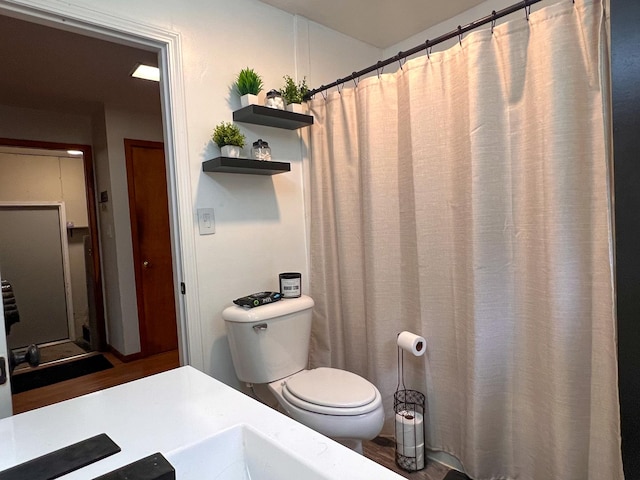 full bath featuring vanity and toilet