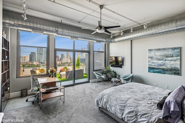 900 N Kingsbury St Unit 1150, Chicago, IL 60610 - carpeted bedroom featuring multiple windows, access to outside, and baseboards