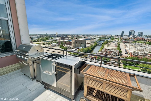 900 N Kingsbury St Unit 1150, Chicago, IL 60610 - balcony with a city view, a grill, and exterior kitchen