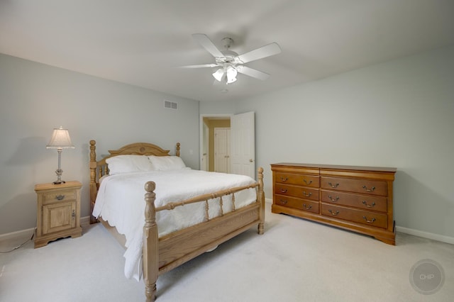 2411 Williamstown Ct, Naperville, IL 60564 - bedroom with light carpet, baseboards, and a ceiling fan