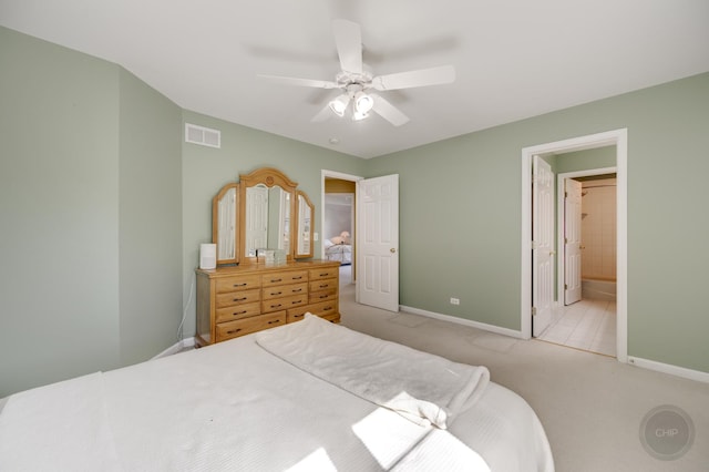 2411 Williamstown Ct, Naperville, IL 60564 - carpeted bedroom featuring baseboards, ceiling fan, and connected bathroom