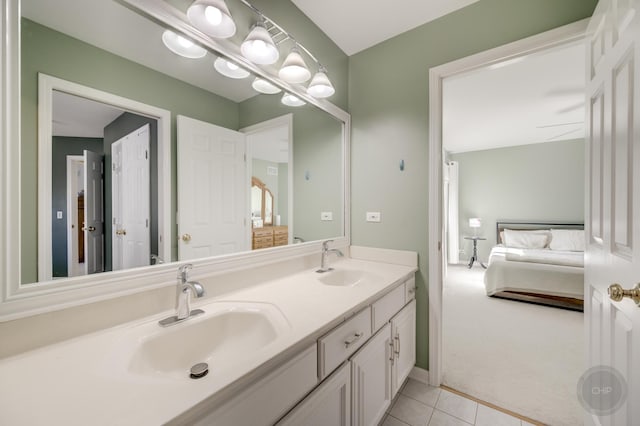 2411 Williamstown Ct, Naperville, IL 60564 - bathroom with connected bathroom, double vanity, and tile patterned flooring