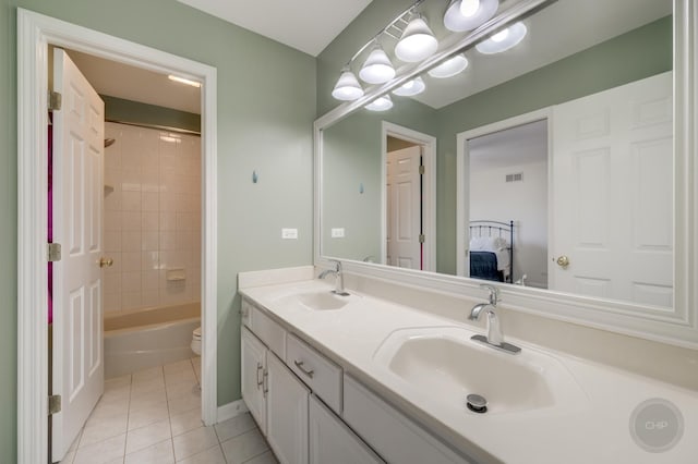 2411 Williamstown Ct, Naperville, IL 60564 - bathroom with tile patterned floors, double vanity, and toilet