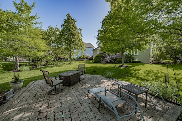 2411 Williamstown Ct, Naperville, IL 60564 - view of patio / terrace featuring a fire pit
