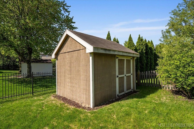 view of shed