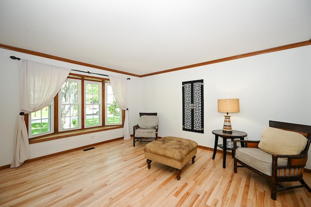 1408 Ambleside Cir, Naperville, IL 60540 - sitting room with crown molding, light wood-type flooring, and baseboards