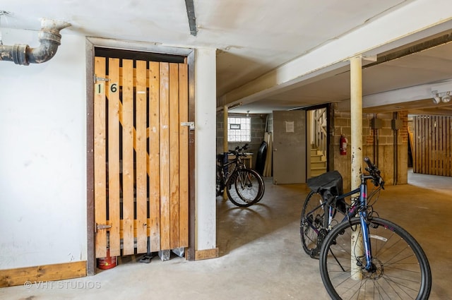 below grade area featuring stairway