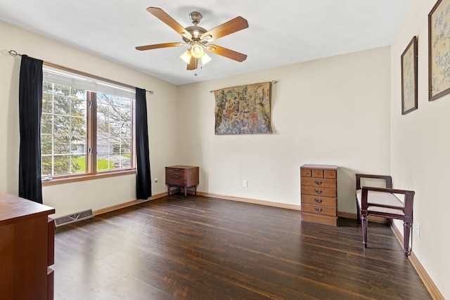11920 Hunterston Dr, Caledonia, IL 61011 - empty room featuring wood-type flooring, baseboards, a ceiling fan, and visible vents