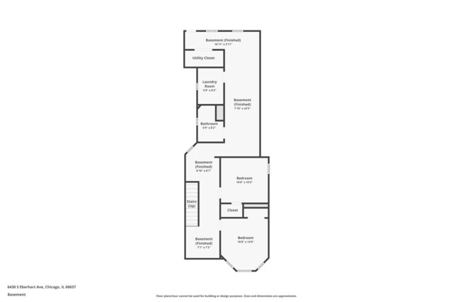 6430 S Eberhart Ave, Chicago, IL 60637 - hallway featuring an upstairs landing, light wood-style flooring, recessed lighting, and baseboards