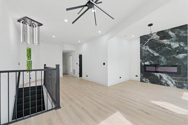 6430 S Eberhart Ave, Chicago, IL 60637 - unfurnished room featuring recessed lighting, light wood finished floors, a chandelier, and baseboards