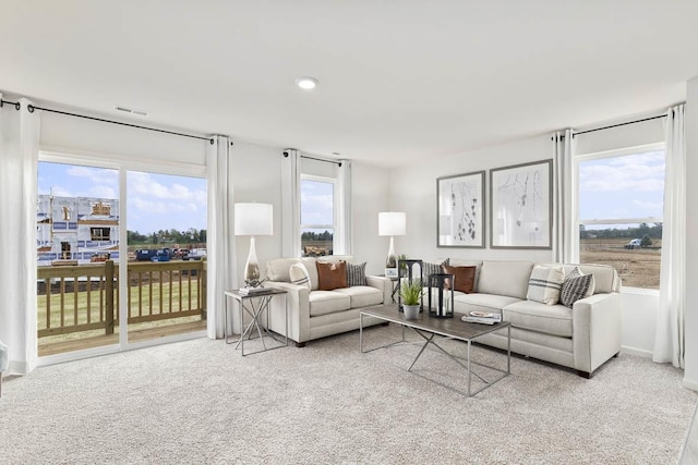 6600 Linden Trl Unit F, Wonder Lake, IL 60097 - living room with carpet floors and visible vents