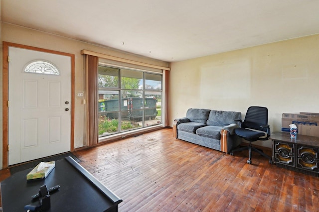 living area featuring wood-type flooring