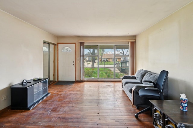 interior space with hardwood / wood-style flooring