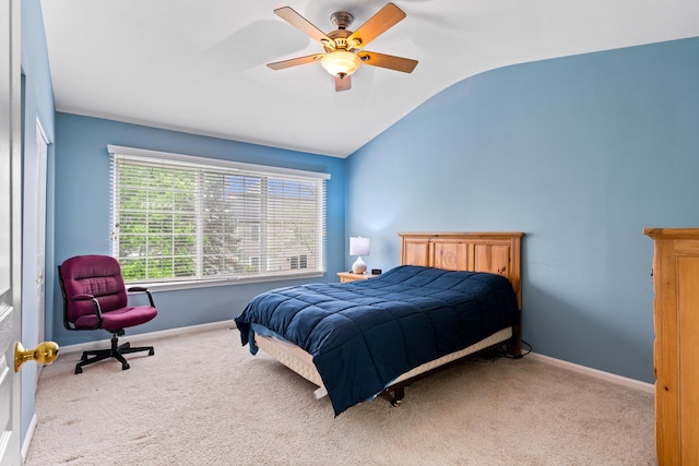 1277 Silk Oak Ln, Bartlett, IL 60103 - bedroom with lofted ceiling, carpet floors, a ceiling fan, and baseboards