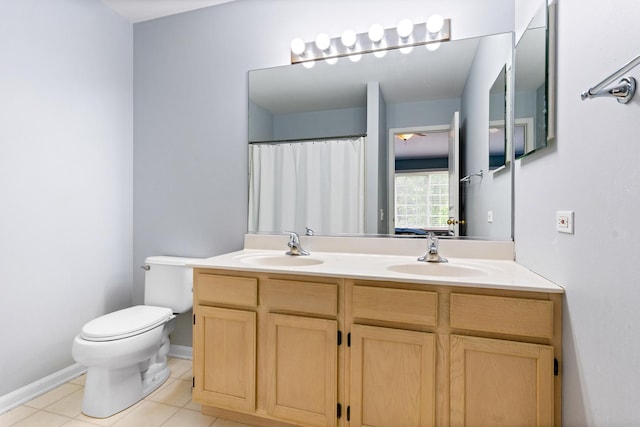 1277 Silk Oak Ln, Bartlett, IL 60103 - bathroom featuring tile patterned flooring, toilet, and double vanity