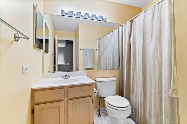 1277 Silk Oak Ln, Bartlett, IL 60103 - bathroom featuring toilet, vanity, tile patterned flooring, and a shower with curtain