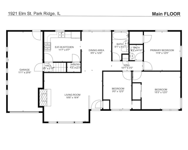 1921 Elm St, Park Ridge, IL 60068 - home floor plan
