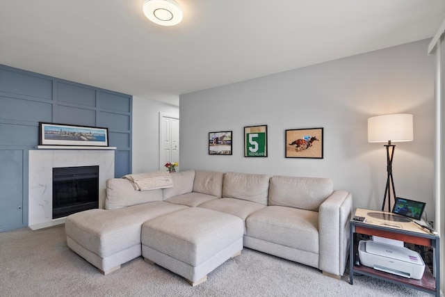 5177 Coventry Ln Unit D, Gurnee, IL 60031 - living area featuring light carpet and a high end fireplace