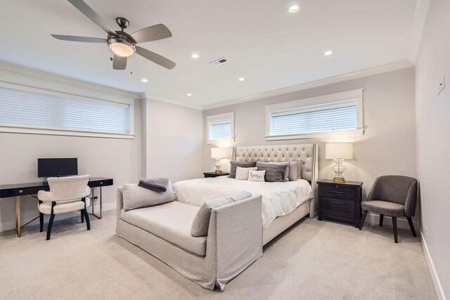 1955 N Halsted St Unit 1, Chicago, IL 60614 - living area featuring light carpet, crown molding, and recessed lighting